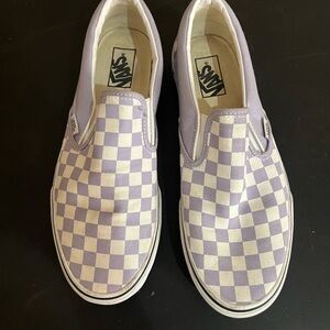 Vans Women's Slip-On Shoes - Lavender Checkered